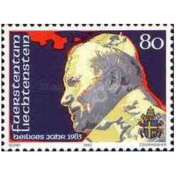 1 عدد تمبر یادبود پاپ ژان پل دوم - لیختنشتاین 1983