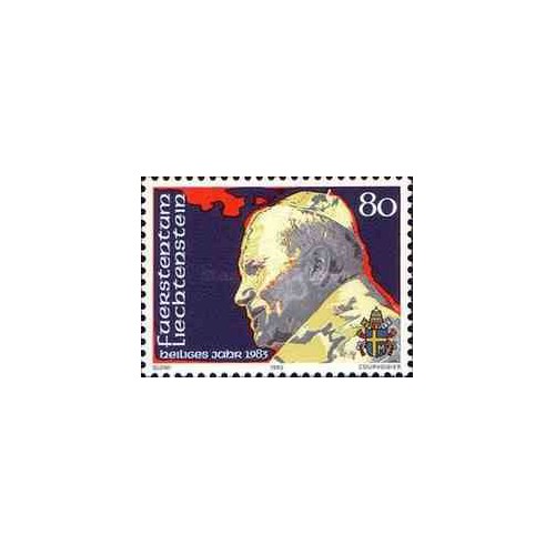 1 عدد تمبر یادبود پاپ ژان پل دوم - لیختنشتاین 1983 1 عدد تمبر یادبود پاپ ژان پل دوم - لیختنشتاین 1983