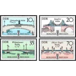 4 عدد تمبر پلهای تاریخی - جمهوری دموکراتیک آلمان 1985