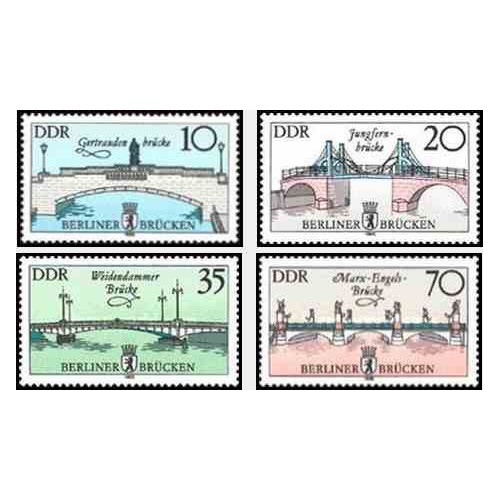 4 عدد تمبر پلهای تاریخی - جمهوری دموکراتیک آلمان 1985