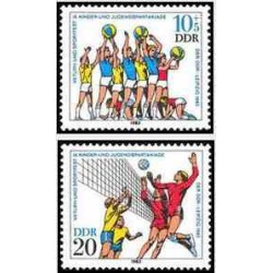 2 عدد تمبر ورزشهای جوانان - جمهوری دموکراتیک آلمان 1983