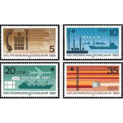 4 عدد تمبر سال ارتباطات جهانی - جمهوری دموکراتیک آلمان 1983