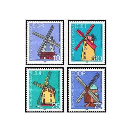 4 عدد تمبر  آسیابهای بادی - جمهوری دموکراتیک آلمان 1981