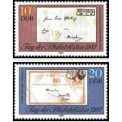 2 عدد تمبر  روز تمبر - جمهوری دموکراتیک آلمان 1981