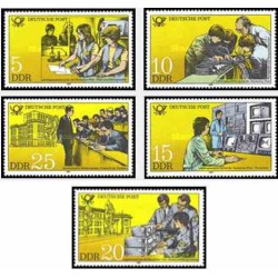 5 عدد تمبر راجع به خدمات پست و تلگراف - جمهوری دموکراتیک آلمان 1981