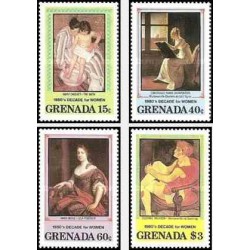 4 عدد تمبر دهه زنان - تابلو نقاشی - گرانادا 1981 قیمت 4 دلار