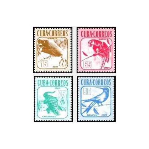 4 عدد تمبر سری پستی - حیوانات - کوبا 2005 قیمت 4.3 دلار