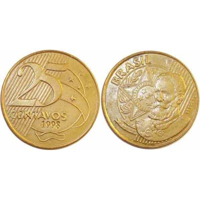 سکه 25 سنتاوس - برنج روکش استیل - برزیل 2012 غیر بانکی