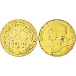 سکه 20 سنتیم - آلومینیوم برنز -  فرانسه 1985 غیر بانکی