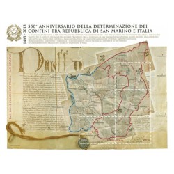 مینی شیت  550مین سالگرد تعیین مرزهای جمهوری سان مارینو و ایتالیا -  تمبر مشترک - ایتالیا 2013