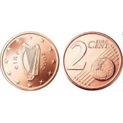 سکه 2 سنت یورو - مس روکش فولاد - ایرلند 2009 غیر بانکی