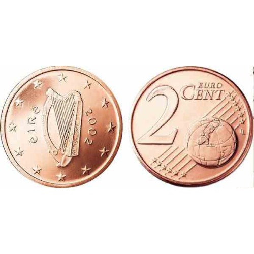 سکه 2 سنت یورو - مس روکش فولاد - ایرلند 2006 غیر بانکی