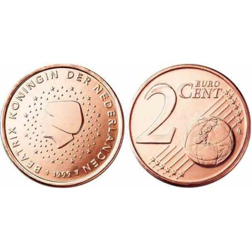 سکه 2 سنت یورو - مس روکش فولاد - هلند 2003 غیر بانکی