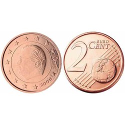 سکه 2 سنت یورو - مس روکش فولاد - بلژیک 2004 غیر بانکی