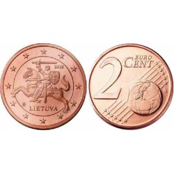 سکه 2 سنت یورو - مس روکش فولاد - لیتوانی 2015 غیر بانکی