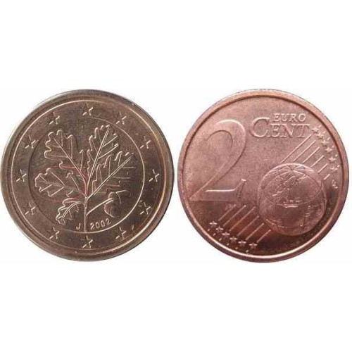 سکه 2 سنت یورو - مس روکش فولاد - آلمان 2017 غیر بانکی