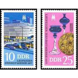 2 عدد تمبر نمایشگاه پائیزه لایپزیک - جمهوری دموکراتیک آلمان 1977