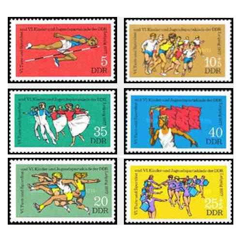 6 عدد تمبر ورزشی - جمهوری دموکراتیک آلمان 1977