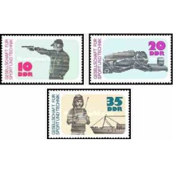 3 عدد تمبر ورزش و تکنیک - جمهوری دموکراتیک آلمان 1977
