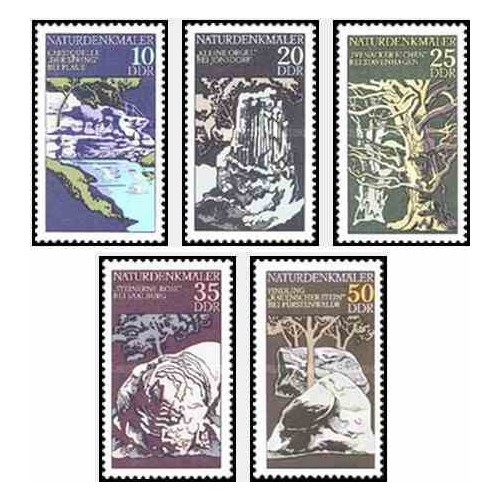 5 عدد تمبر آثار طبیعت - جمهوری دموکراتیک آلمان 1977