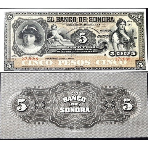 اسکناس 5 پزو - مکزیک 1897 سفارشی