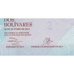 اسکناس 2 بولیوار - ونزوئلا 2013
