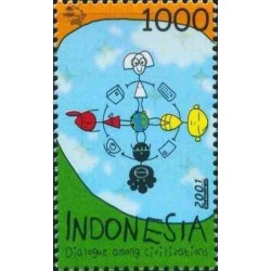 1 عدد تمبر سال گفتگوی تمدنهای سازمان ملل متحد  - اندونزی 2001
