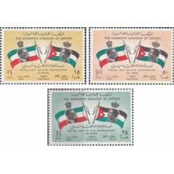 3 عدد تمبر  بازدید شاه ایران از اردن  - اردن 1960