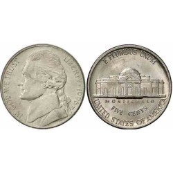 سکه 5 سنت - نیکل مس - آمریکا 1996 غیر بانکی