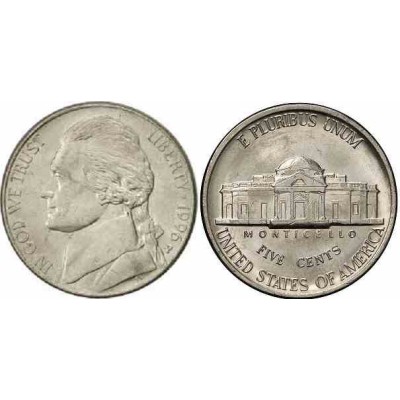 سکه 5 سنت - نیکل مس - آمریکا 1996 غیر بانکی