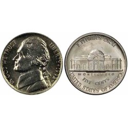 سکه 5 سنت - نیکل مس - آمریکا 1992 غیر بانکی