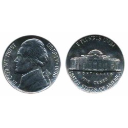 سکه 5 سنت - نیکل مس - آمریکا 1990 غیر بانکی