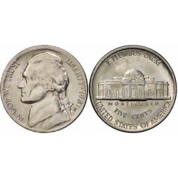 سکه 5 سنت - نیکل مس - آمریکا 1987 غیر بانکی