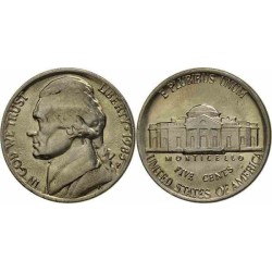 سکه 5 سنت - نیکل مس - آمریکا 1985 غیر بانکی