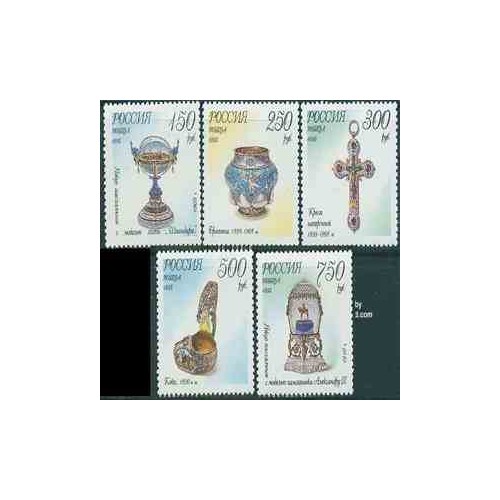 5عدد تمبر اشیاء هنری - روسیه 1995 5عدد تمبر اشیاء هنری - روسیه 1995