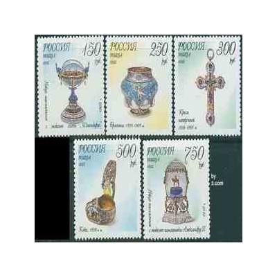 5عدد تمبر اشیاء هنری - روسیه 1995 