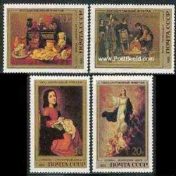 5 عدد تمبر تابلوهای اسپانیائی با تب - شوروی 1985 قیمت کاتالوگ میشل 30 یورو