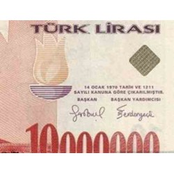 اسکناس 10.000.000 لیر - ترکیه 1970 سری A-F73 - سفارشی