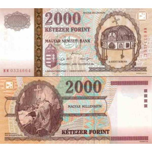 اسکناس 2000 فورینت - یادبود هزاره - با فولدر مخصوص - مجارستان 2000 سفارشی اسکناس 2000 فورینت - یادبود هزاره - با فولدر مخصوص - مجارستان 2000 سفارشی