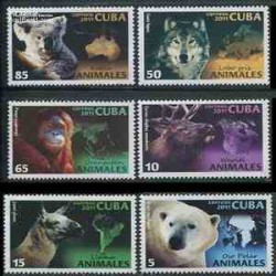 6 عدد تمبر حیوانات - کوبا 2011