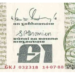 اسکناس 1 پوند - تاریخ 14.07.1988 - جفت بانکی - ایرلند 1988 سفارشی