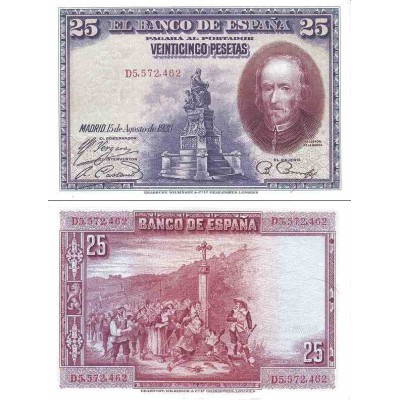 اسکناس 25 پزوتا - اسپانیا 1928 سفارشی