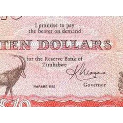 اسکناس 10 دلار - زیمباوه 1983 سفارشی