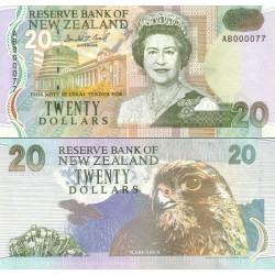 باسکناس  20 دلار - نیوزلند 1992 سفارشی