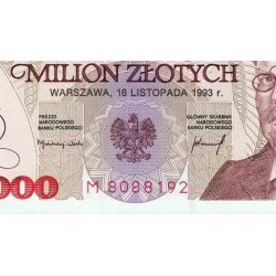 اسکناس 1000000 زلوتیچ - لهستان 1993 سفارشی