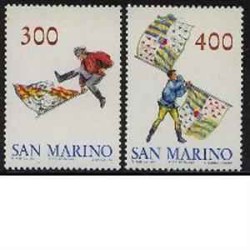 2 عدد تمبر پرچمها - سان مارینو 1984