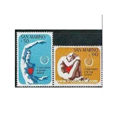2 عدد تمبر ماه سلامت جهانی - سان مارینو 1972