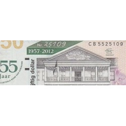 اسکناس 50 دلار - 55 سال بانک مرکزی سورینام - با فولدر و سرتیفیکیت  - سورینام 2012 سفارشی
