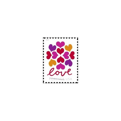 1 عدد تمبر تمبر عشق - شکوفه قلب - خود چسب - آمریکا 2019