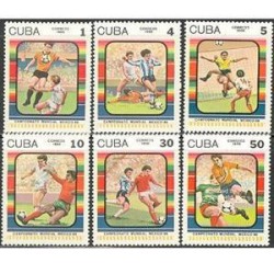 6 عدد تمبر جام جهانی فوتبال مکزیکو - کوبا 1986